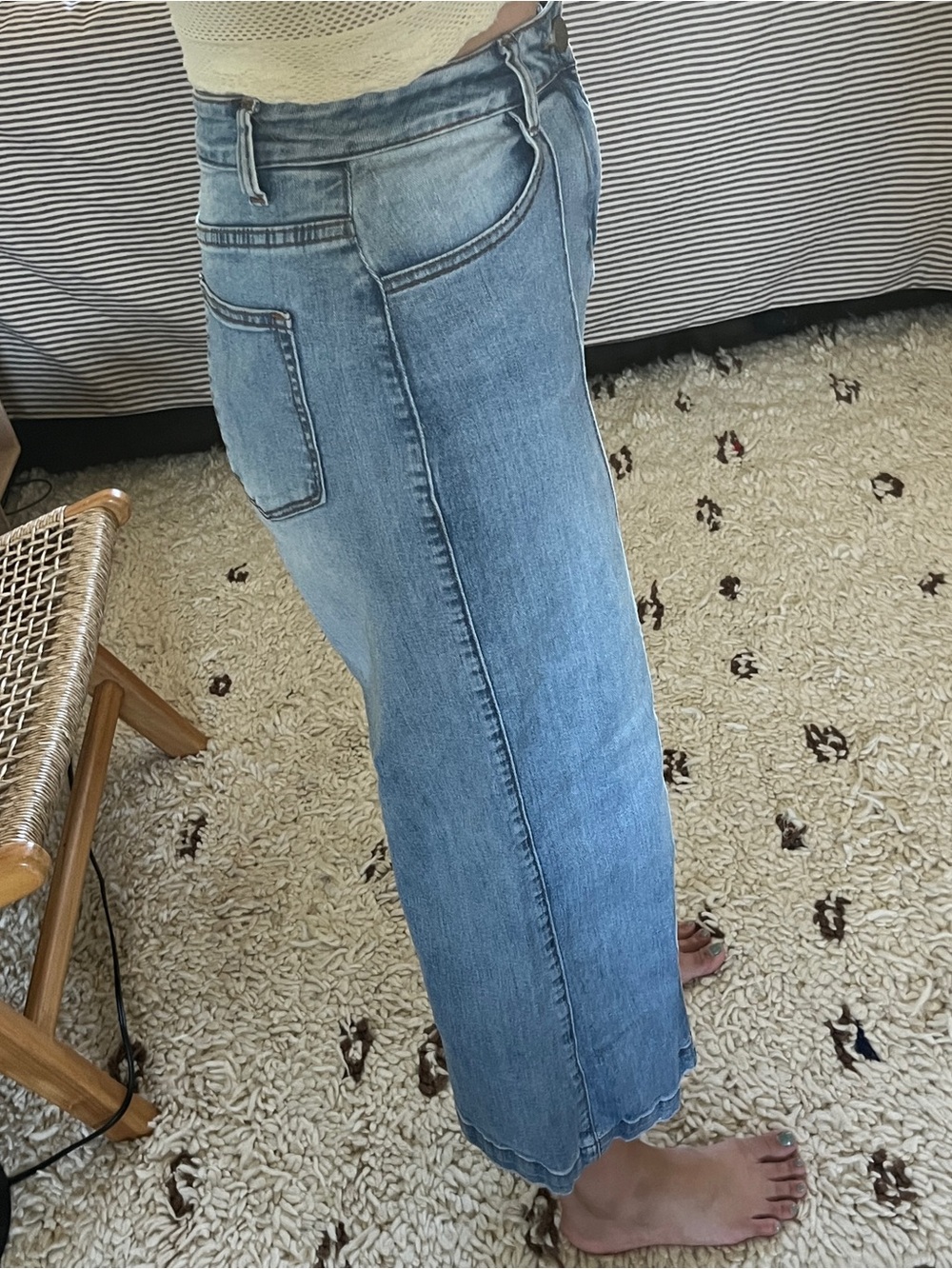 Skies Are Blue Light Blue High-Rise Cropped Jeans with Front Seams - Picture 3 of 10